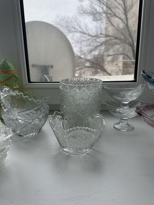 хрустальные вазы, конфетницы