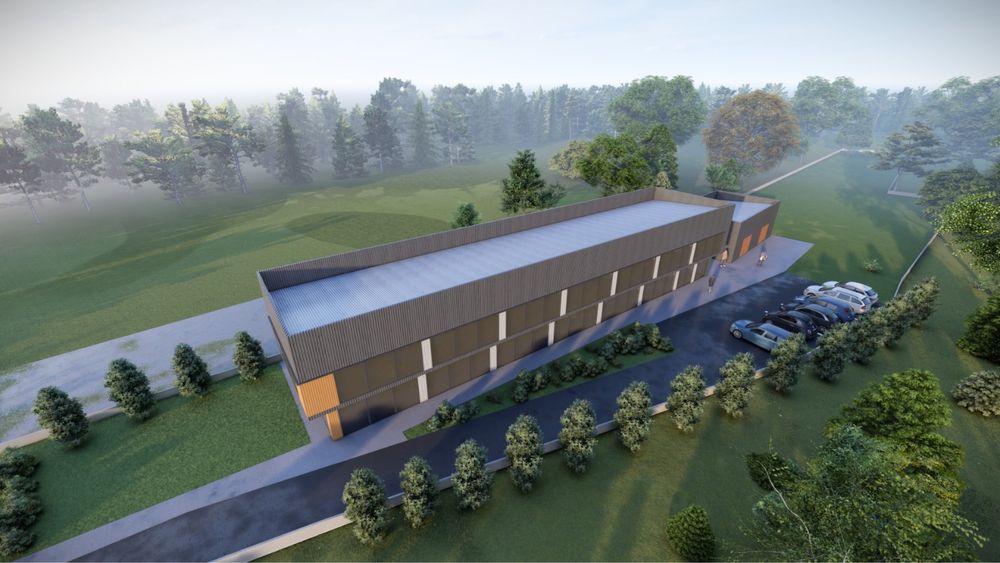 Hala metalica , spatiu comercial P+P1 total 590 mp de inchiriat