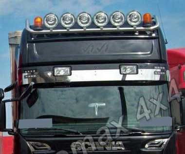 Bullbar, bara inox, suport proiectoare plafon Scania