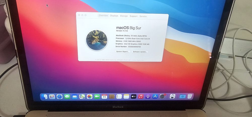 MacBook (Retina, 12-inch, Early 2015) cu sistemul de operare macOS Big