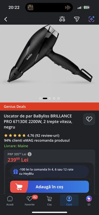 Uscator de par Babyliss