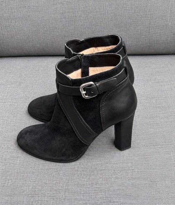 Botine Cristhelen B. by Musette, negre, piele întoarsă și piele
