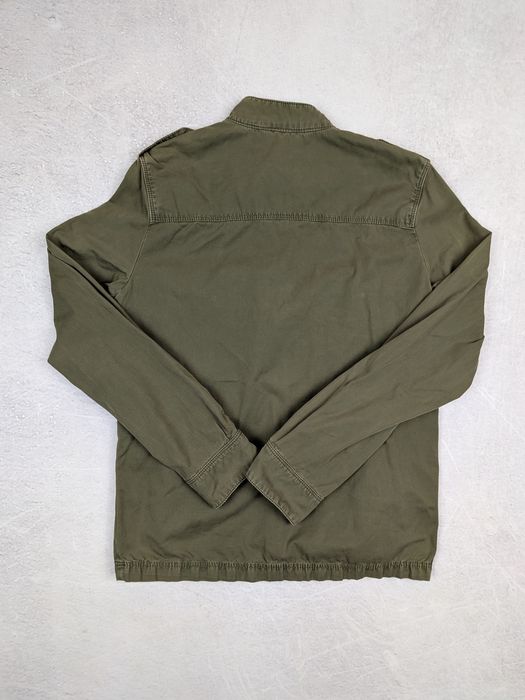 Jachetă Zara Stil Militar Verde Kaki cu Buzunare și Capse - Mărimea S