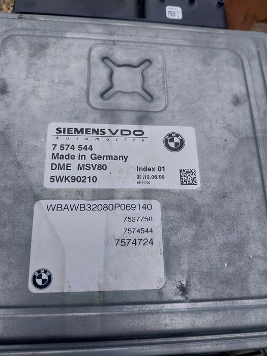 Оригинален Пълен комплект Имобилайзер БМВ/BMW N52 Siemens 7 574 544  MSV80 BMW E90 E91 E92 E93 E82 E88 E61 F10 F11