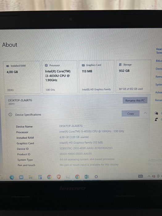 Ноутбук Lenovo Intel Core i3-4030U
