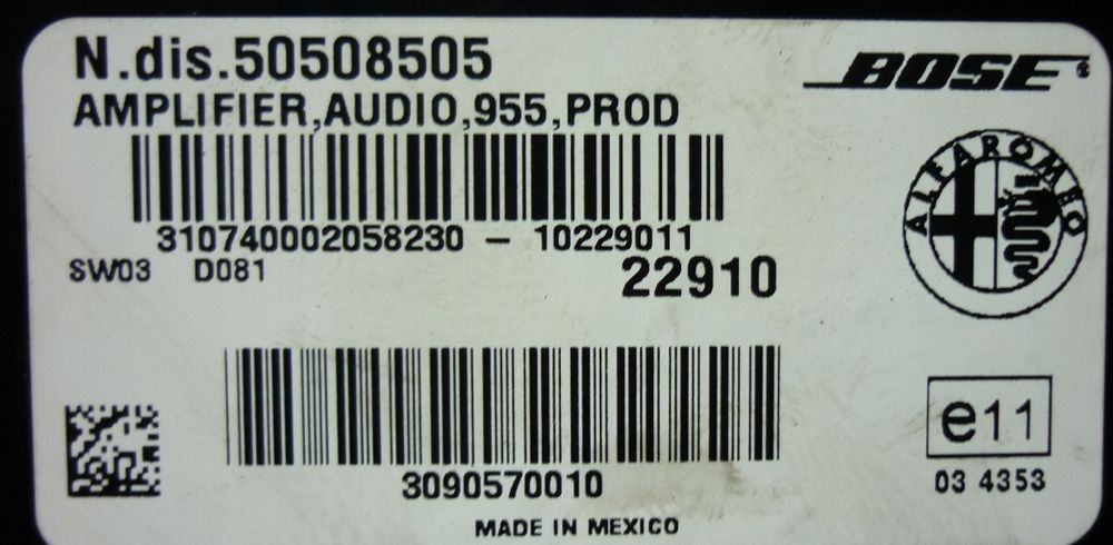 Ремонт усилвател BOSE за Alfa Romeo, Lancia, Opel , Infinity, Renult,