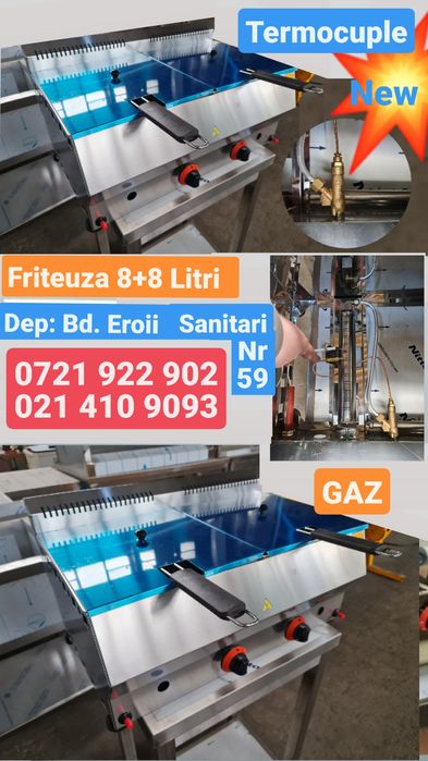 FRITEUZA Gaz Profesionala  dubla HoReCa / Friptoza Gaz / Fritoza Gaz