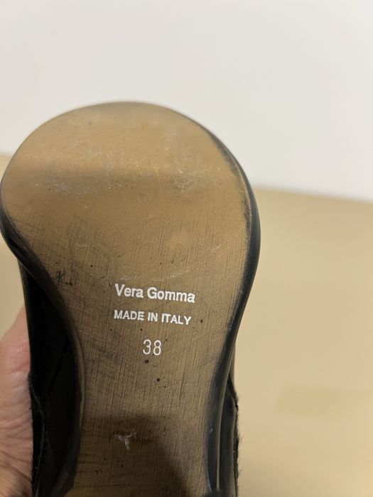 Cizme made in Italia ,negre, din piele, 38.