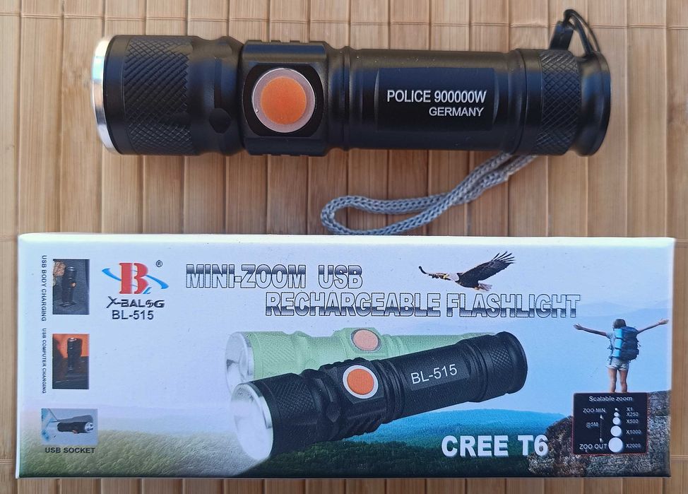 Акумулаторен прожектор  с USB зареждане / 80 грама /