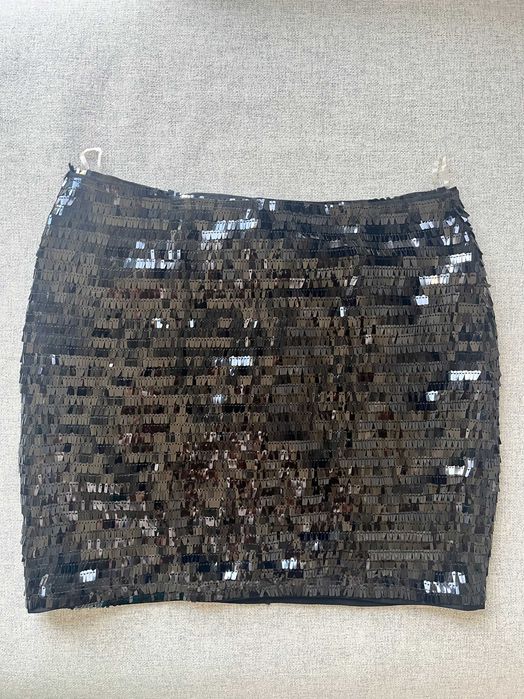 Нова черна пола с пайети М размер, H&M топ с пайети S размер