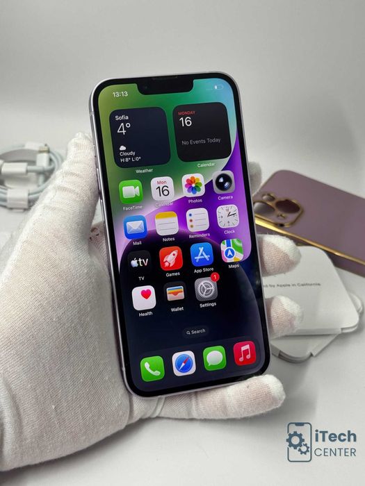 iPhone 14, 128GB, Purple, 100% батерия, КАТО НОВ, 1г. ГАРАНЦИЯ!