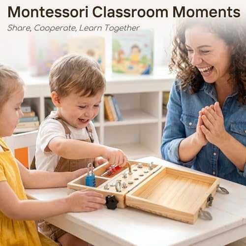 Нова Детска образователна дървена Монтесори играчка с отвертки ключалки и ключове