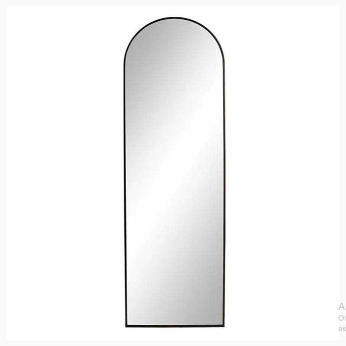 Огледало, Със стойка, 45 х 148  см, Метална рамка, Черен