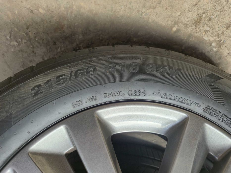 4 ROTI Jante+Anvelope VARA - 215/60/16 5x108 - OEM Peugeot 308 / 508 - Citroen DS - ANVELOPE CA NOI - DOT 2025 !