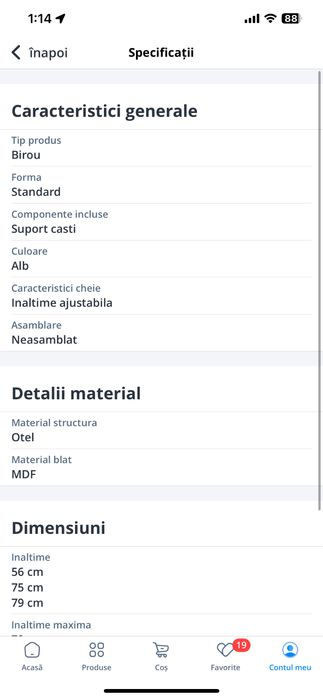 Birou de gaming Huzaro Alb