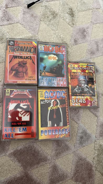 Casete audio rock metallica acdc iro maiden