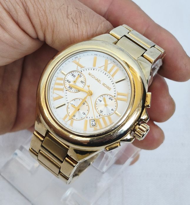 Ceas de mână Michael Kors Bradshaw, pentru doamne, cu quartz, cronograf, din oțel inoxidabil.