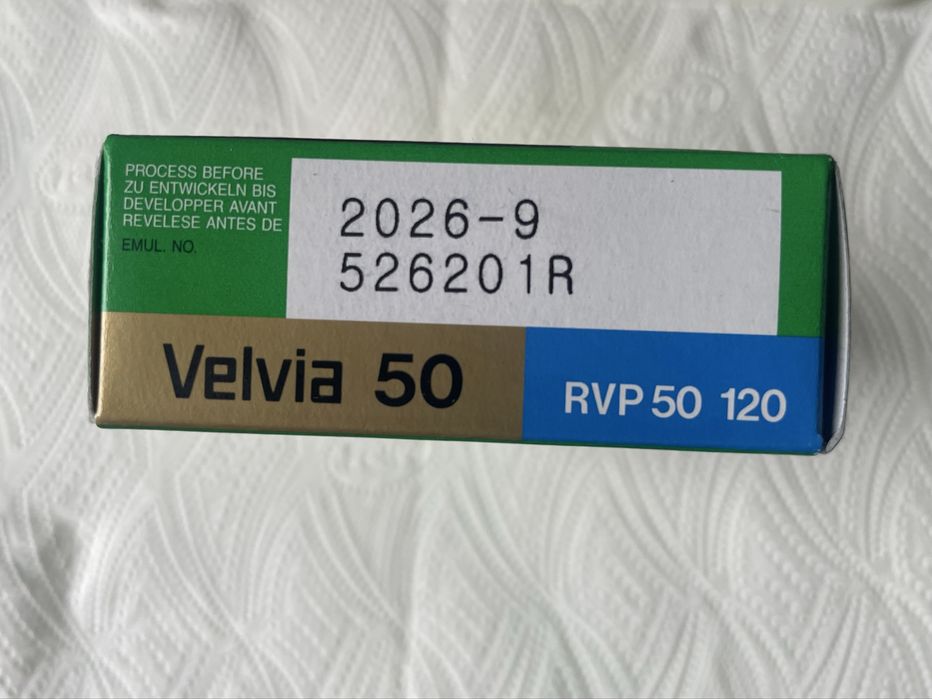 Diapozitiv film lat 120 Fujichrome Velvia 50 slide film, 5 pack