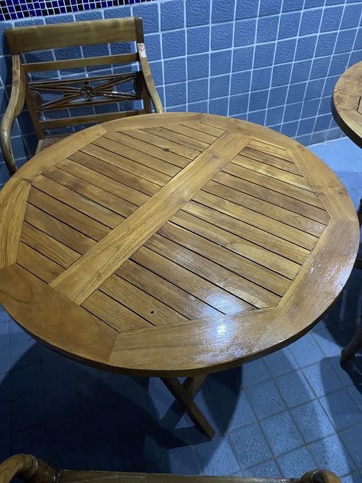 Деревянные кресла со столами массив премиум.