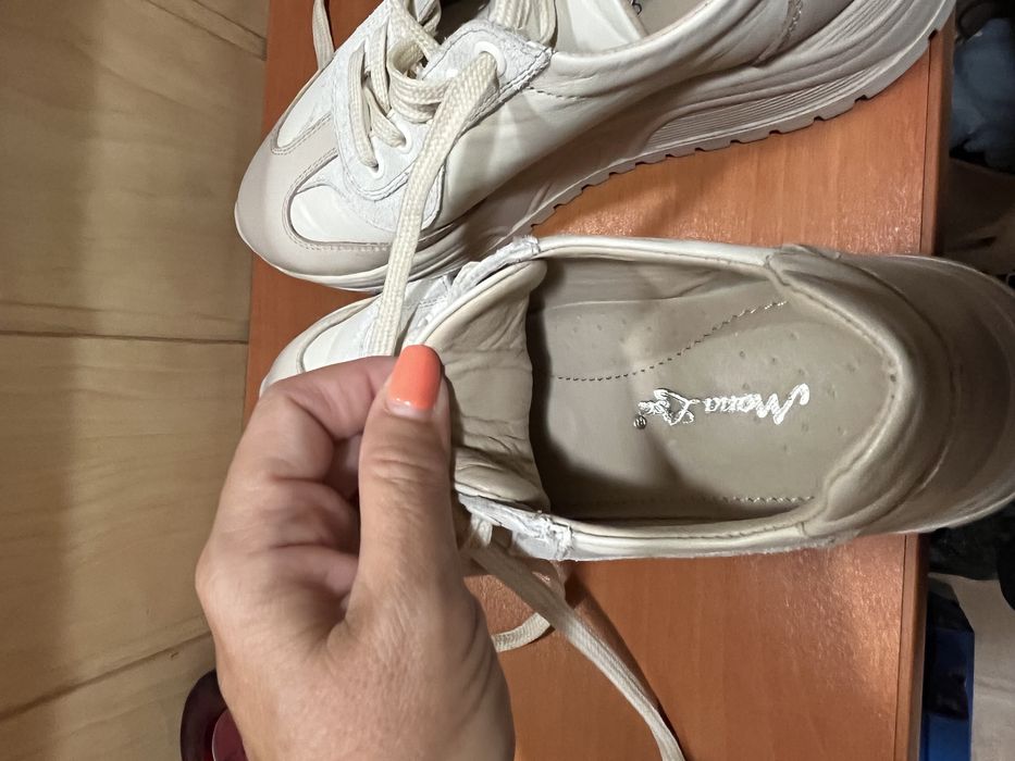 Нови кожени маратонки естествена кожа Mona Lisa