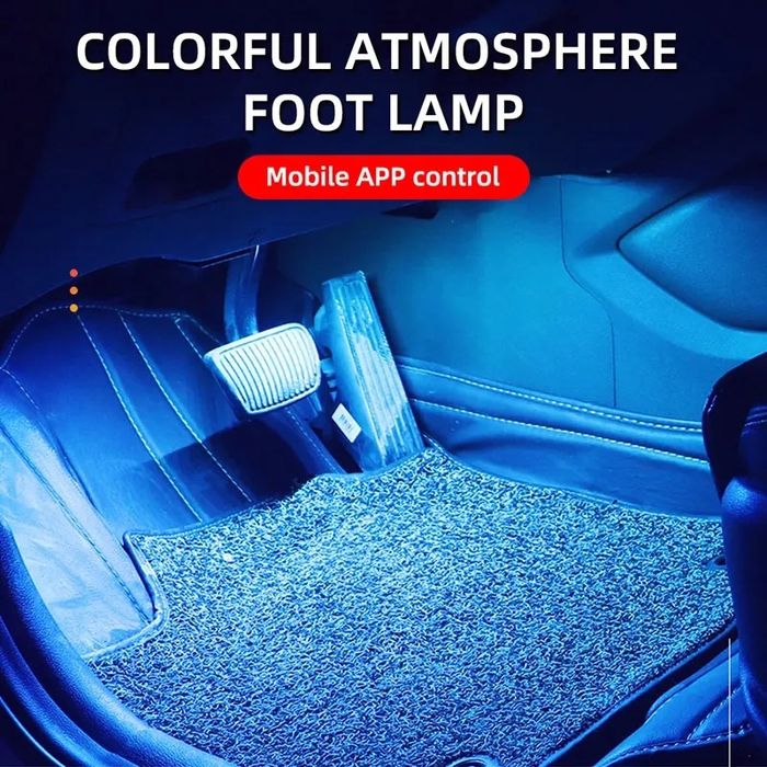 Set 4 lampi Led Rgb Auto Lumini picioare Lumini Ambientale Bricheta