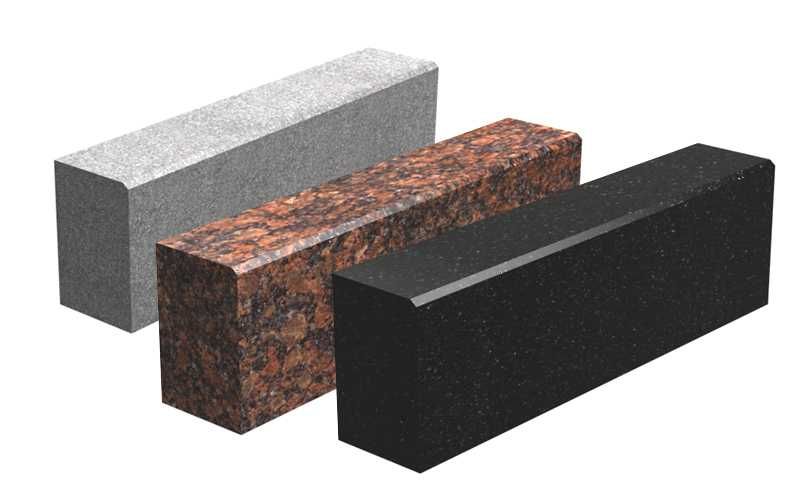 Гранитные поребрики, бордюры.