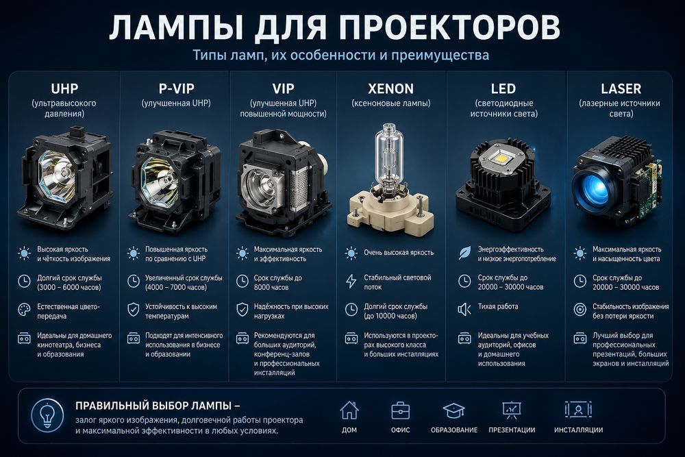 Лампы для проеторов и светового оборудования.Proyektor lampalari