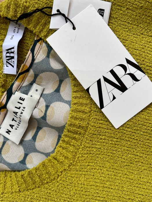 Нов интересен изрязан топ плетиво Zara и страхотна туника на точки С/М