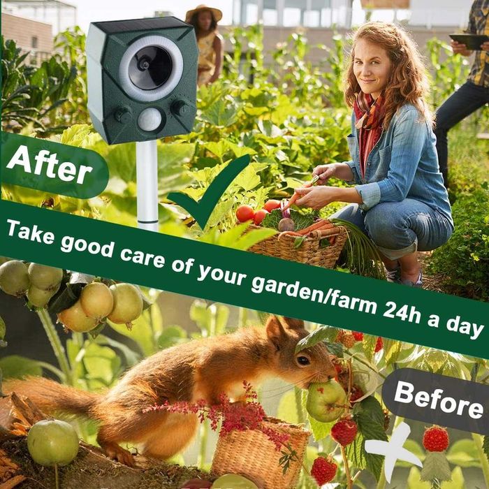 Gluckluz Котешки репелент,Слънчев ултразвуков репелер за животни