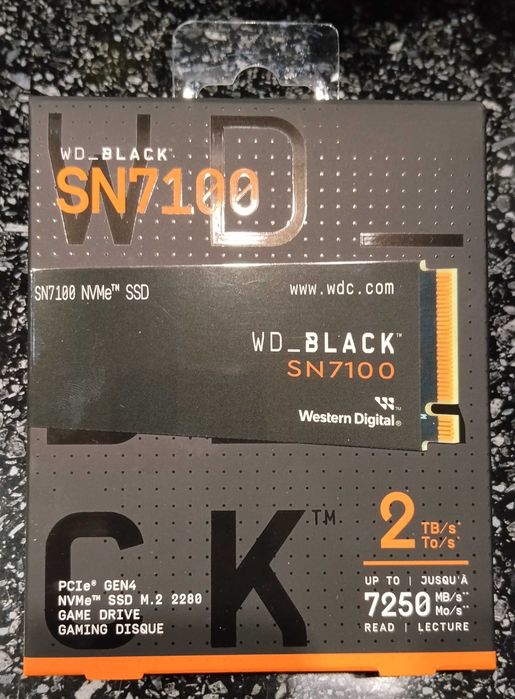 2TB NVMe SSD WD Black SN7100 7250MB/s – Нов, Гаранция