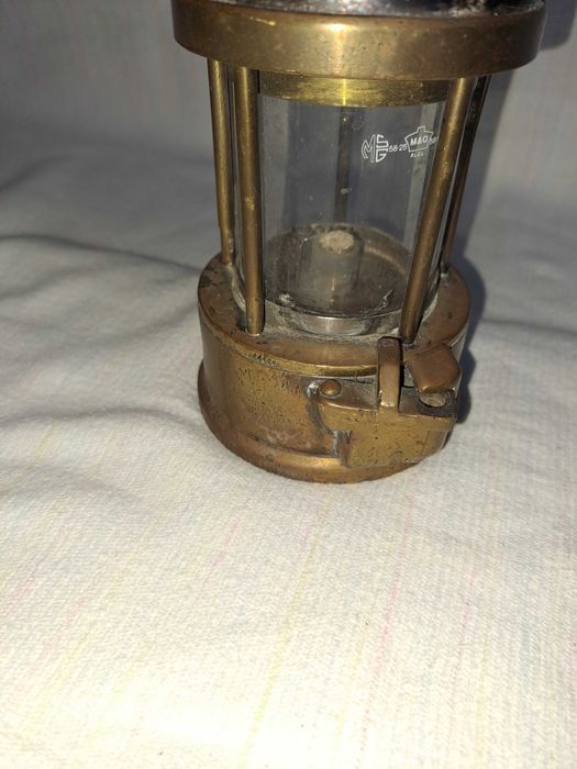 lampa miner bronz foarte veche