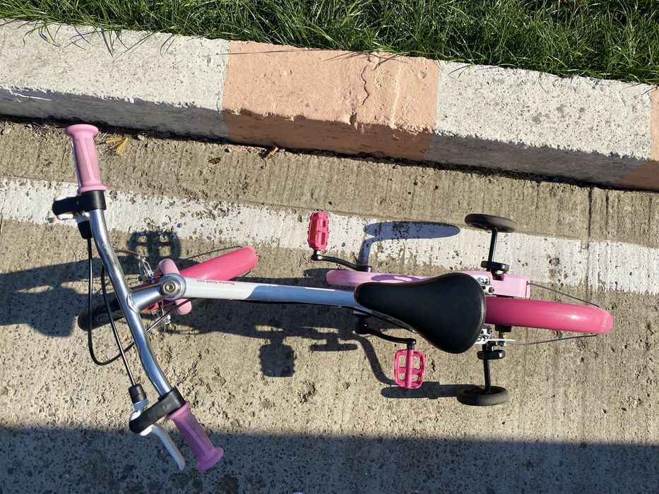 Bicicletă copii B’TWIN – roți 16”, cu roți ajutătoare