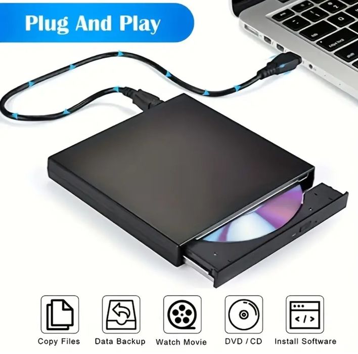 Player DVD RW Portabil Unitate Optică Citire Scriere CD DVD Externa