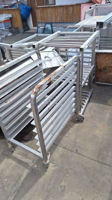Suport cuptor cu convectie, din inox, suport tavi Rational