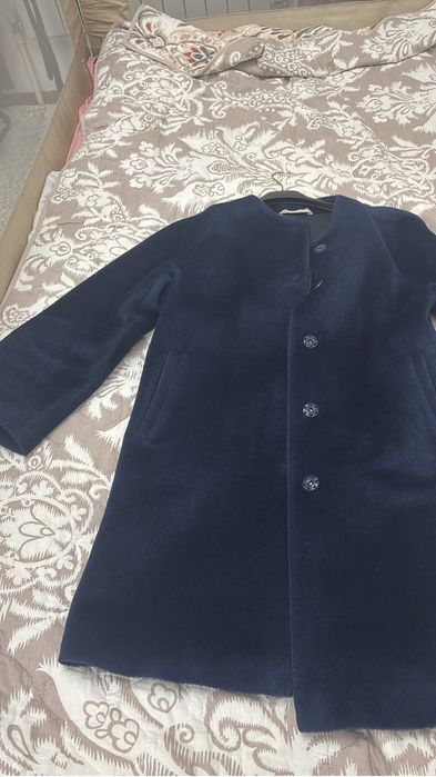 Пальто Лама синее