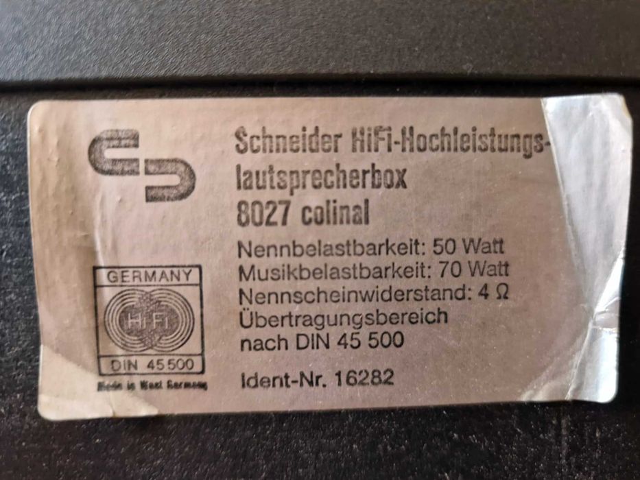 Hi-Fi Тонколони Schneider 8027 colinal LS
