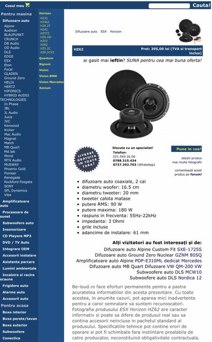 Boxe auto ESX Horizon HZ62