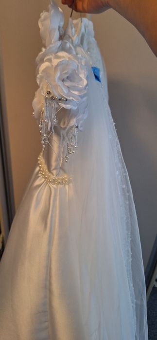 ROCHIE ELEGANTĂ LUNGA IVOIRE PENTRU FETE JESSICA  8 ani / 128  încălțăminte, capa, taior și mănusi incluse în preț, avand o  purtare și o curățare