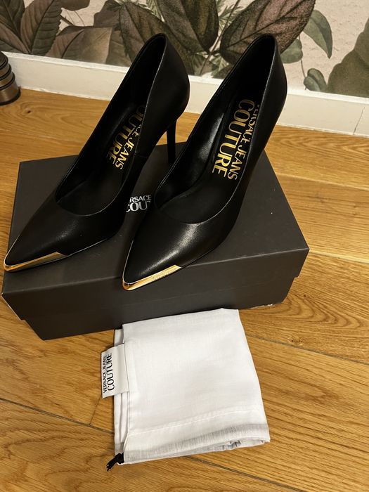 Pantofi piele-stiletto- noi - VERSACE JEANS