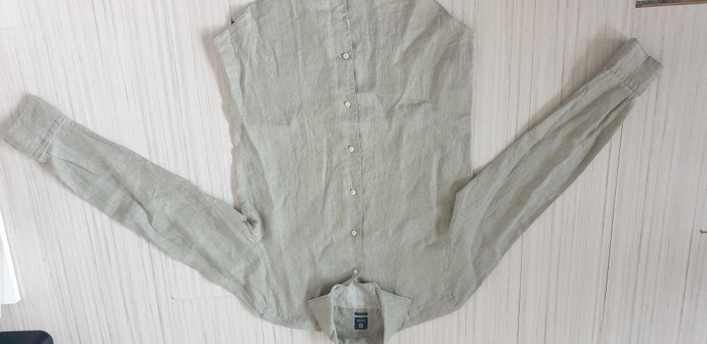 Boggi Milano Len/ Лен Regular Fit Mens M ОРИГИНАЛ! Мъжка Ленена Риза.