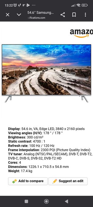 Смарт телевизор Samsung UE55MU700