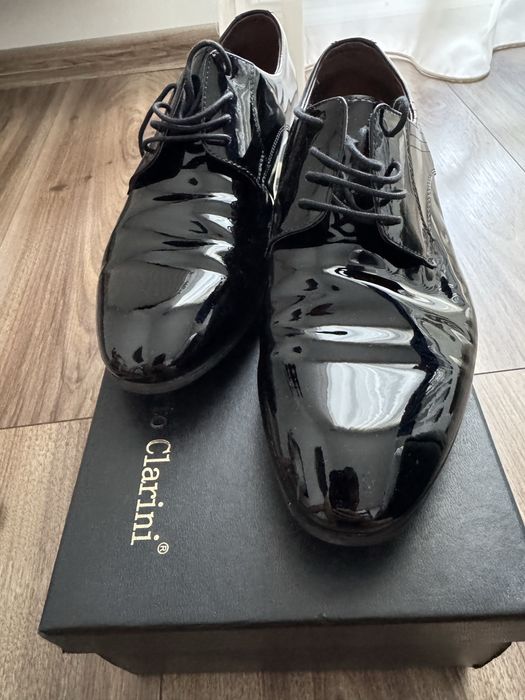 Vand papuci eleganti, lac, Alberto Clarini