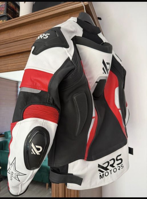Geacă moto piele bovină RRS Motors L / protecții Level 2 / racing / touring