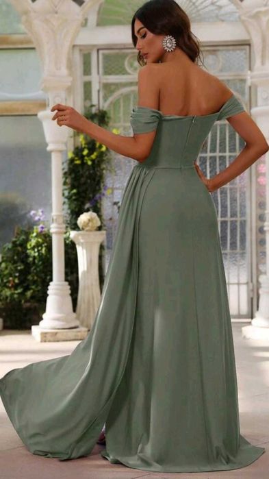 2 бр. официални шаферски рокли – масленозелени, XS–M