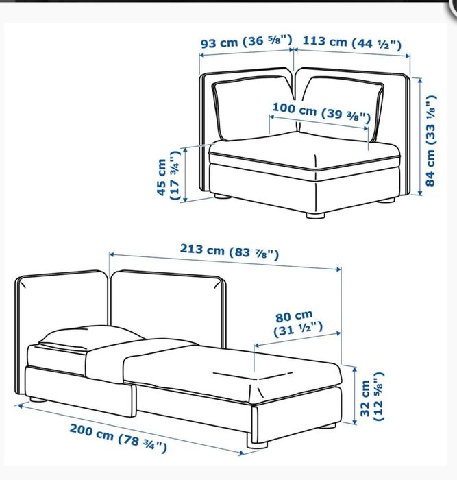 Canapea modulara Ikea Valletuna 3/2/1 locuri