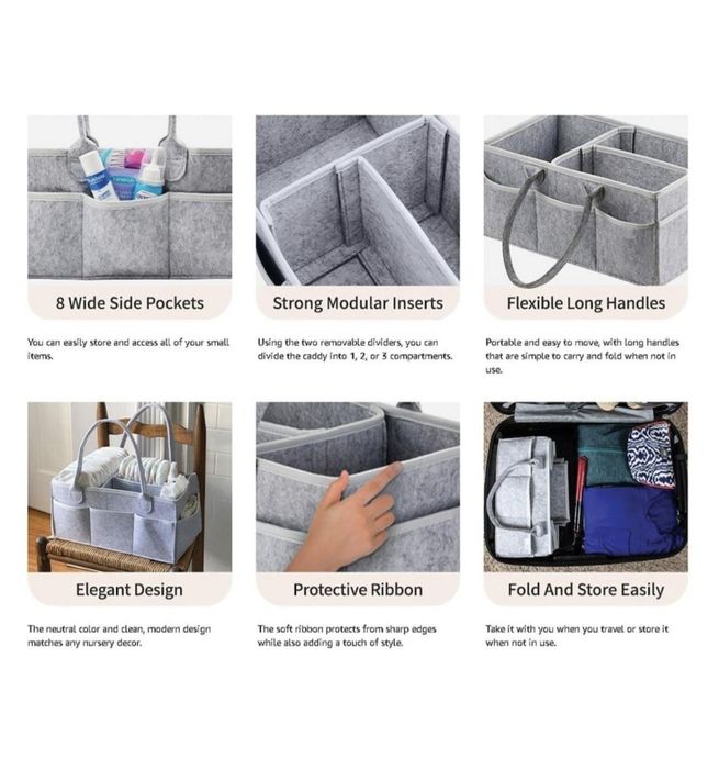 Geanta depozitare bebe cu compartimente