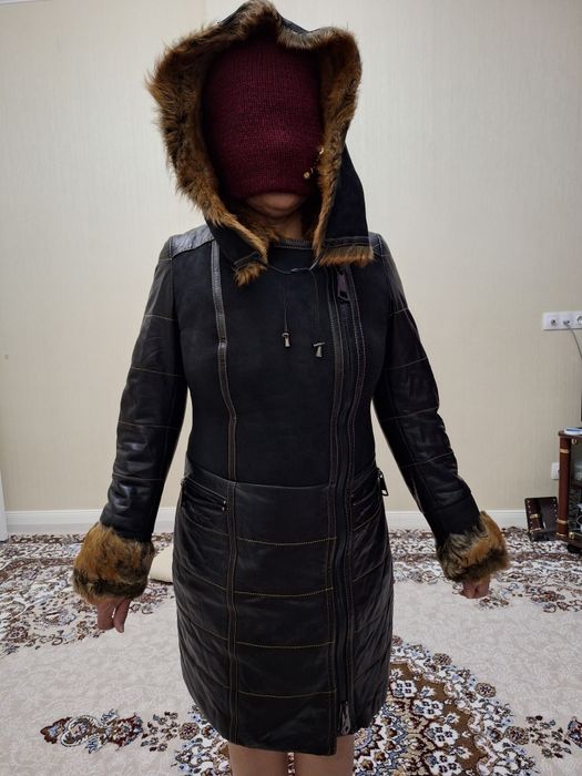 Дубленка - пуховик комбинированный.