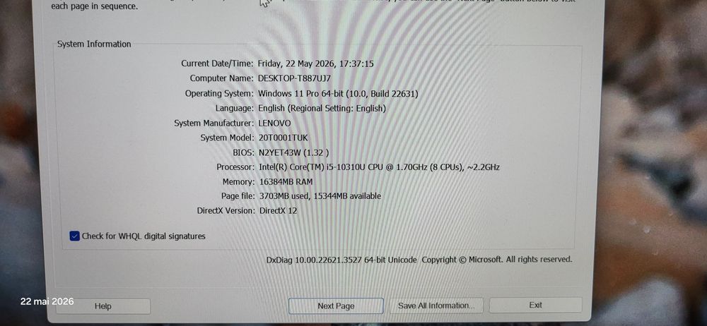 Laptopul Lenovo ThinkPad T14s Gen 1