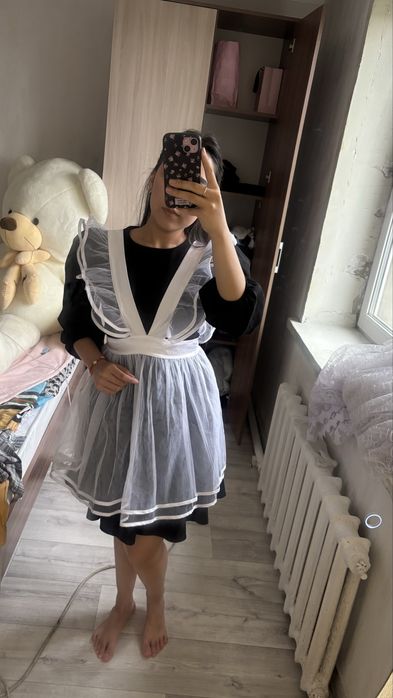 черное платье под фартук