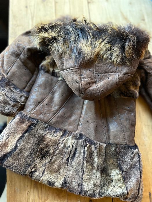 Детско палто с естествен косъм